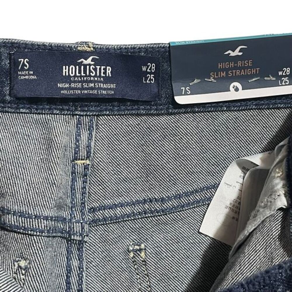 Hollister Jeans‎ Juniors Sz 7S High Rise Crop Slim Straight Vintage Stretch NWT - Picture 5 of 11